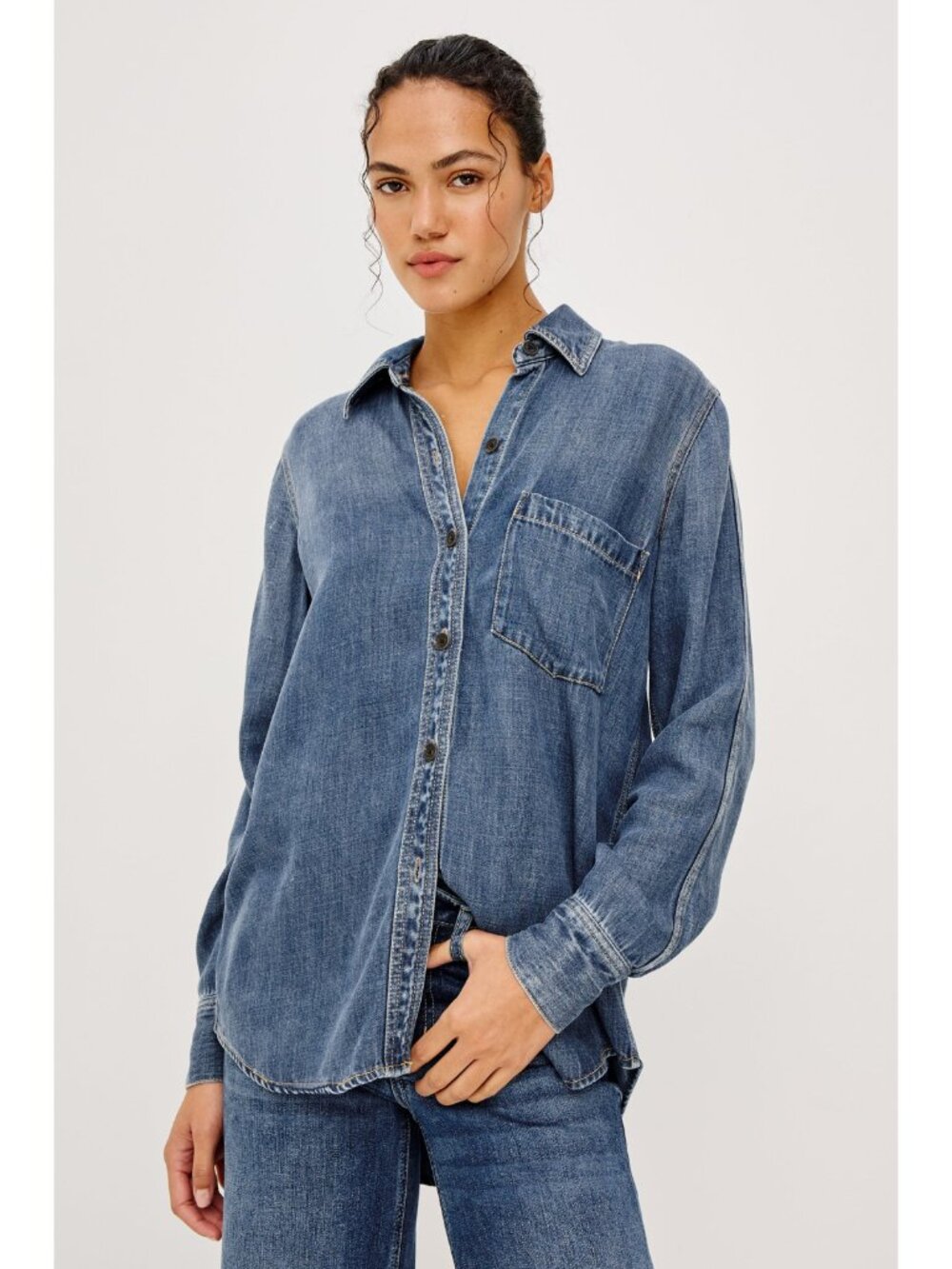 RAILS Denim Atticus Shirt in Antique Blue Size S